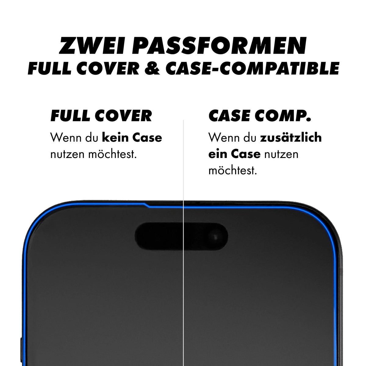 Zwei Passformen: Full Cover und Case-Compatible im Vergleich