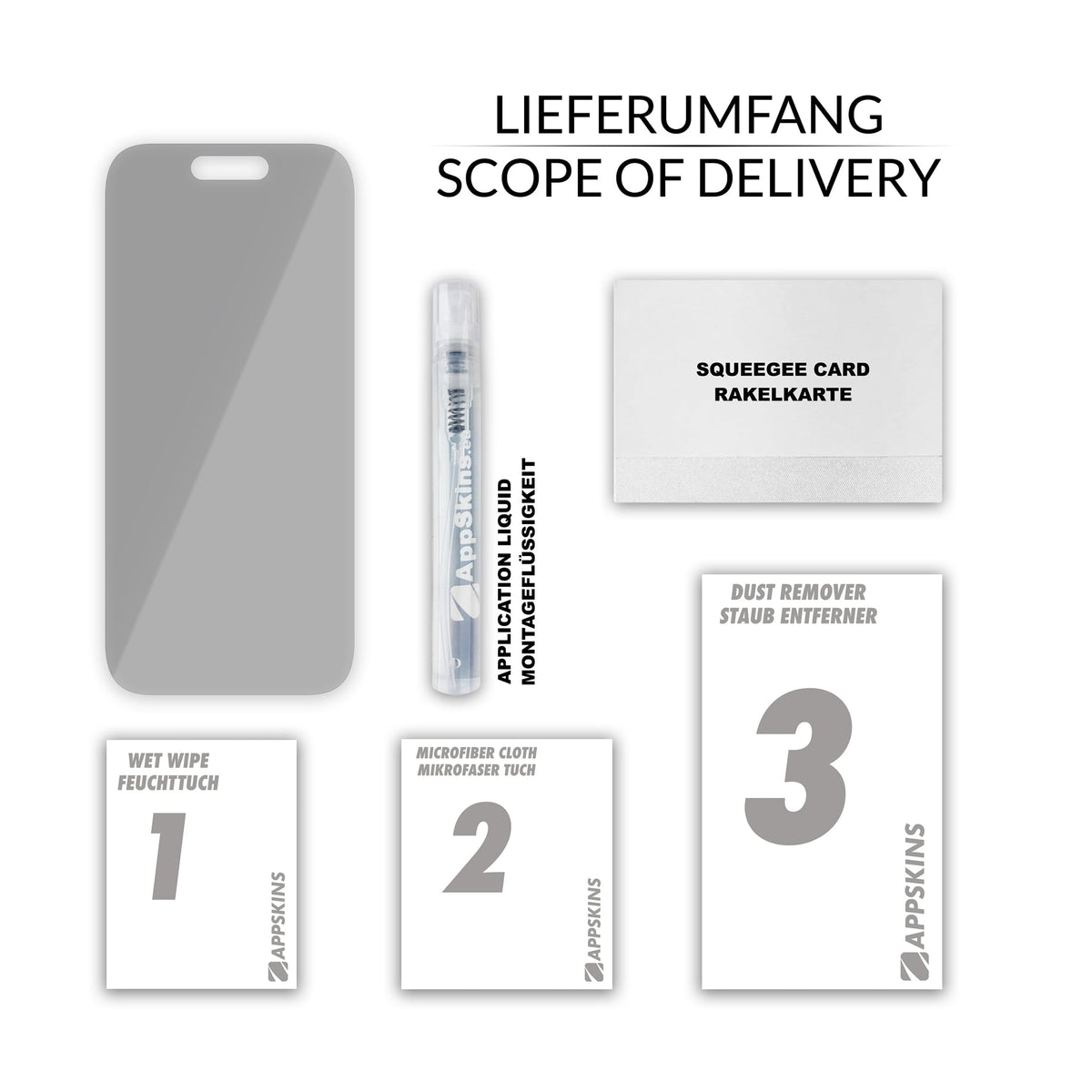 Crystal Advanced Panzerfolie - iPhone 18 Pro – Case-Compatible Gloss, Lieferumfang #casecomp #gloss