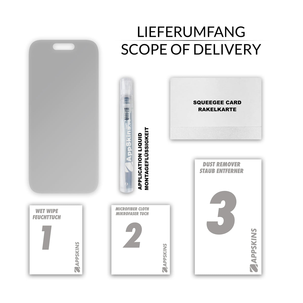 Crystal Advanced Panzerfolie - iPhone 18 Pro Max – Case-Compatible Matt, Lieferumfang #casecomp #matt