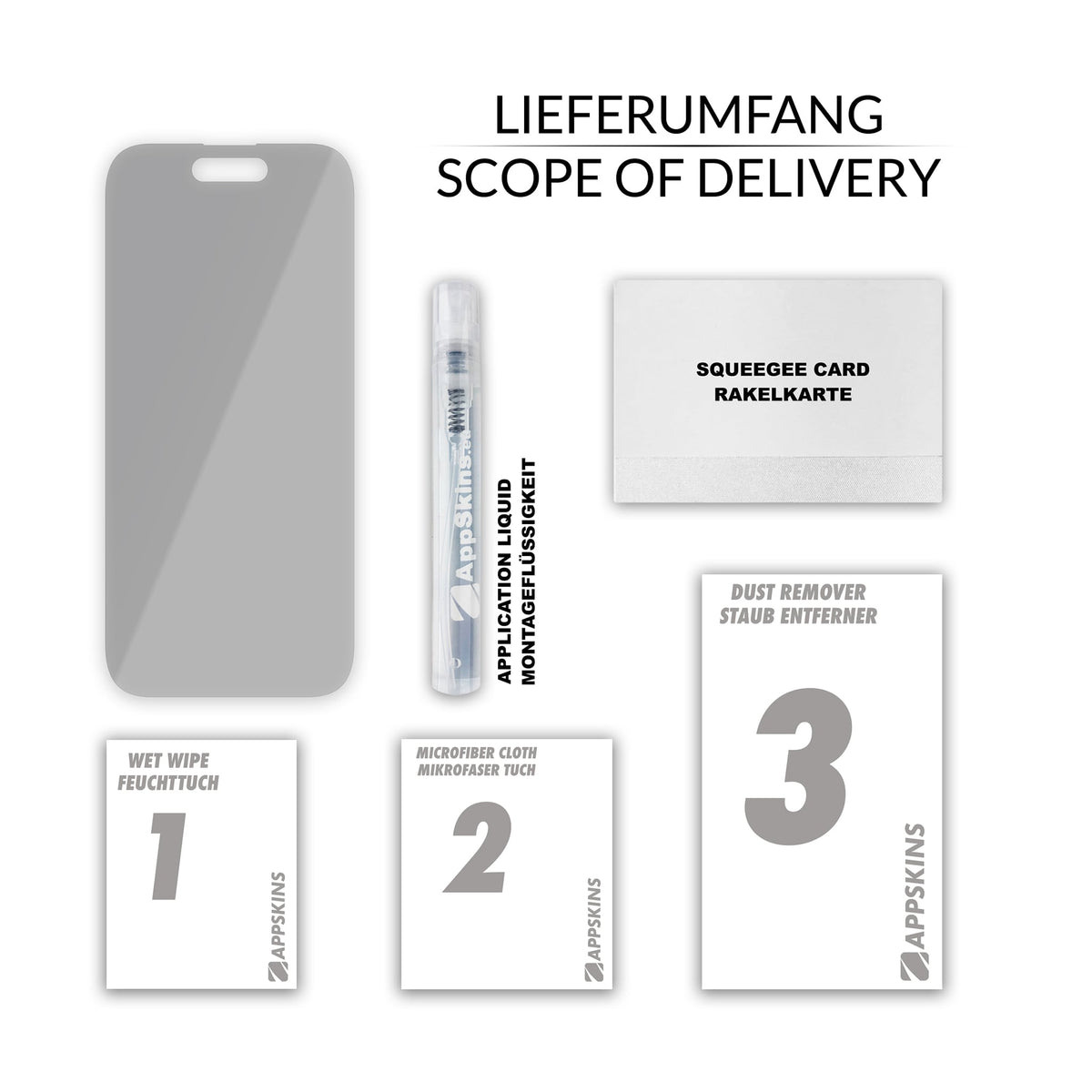 Crystal Advanced Panzerfolie - iPhone 18 Pro Max – Full Cover Gloss, Lieferumfang #fullcover #gloss