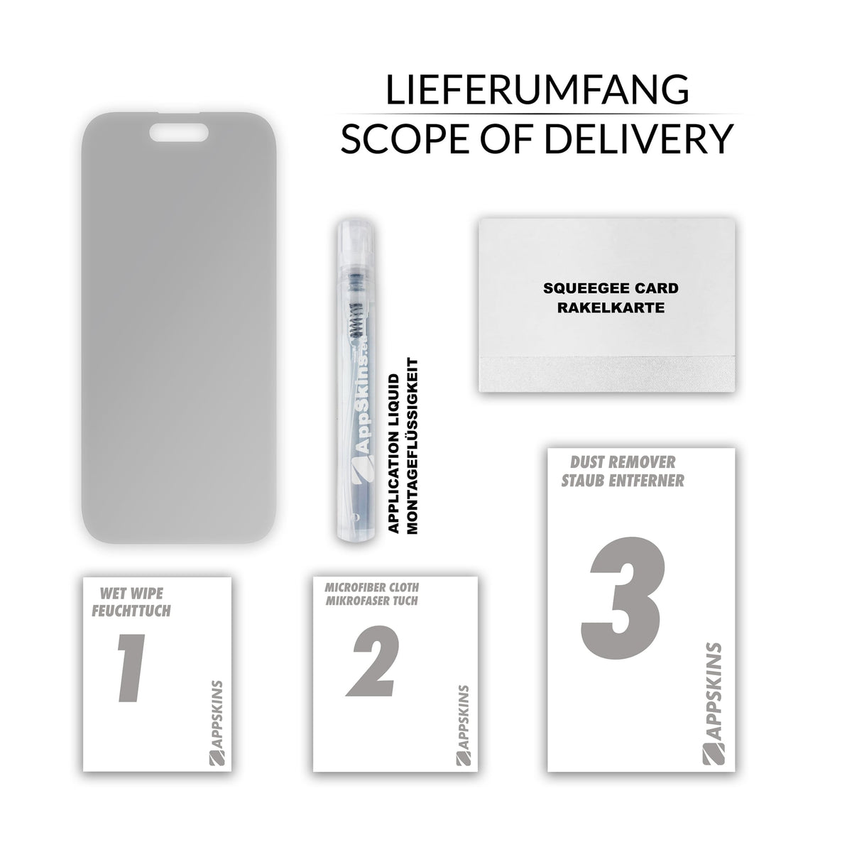 Crystal Advanced Panzerfolie - iPhone 18 Pro Max – Full Cover Matt, Lieferumfang #fullcover #matt
