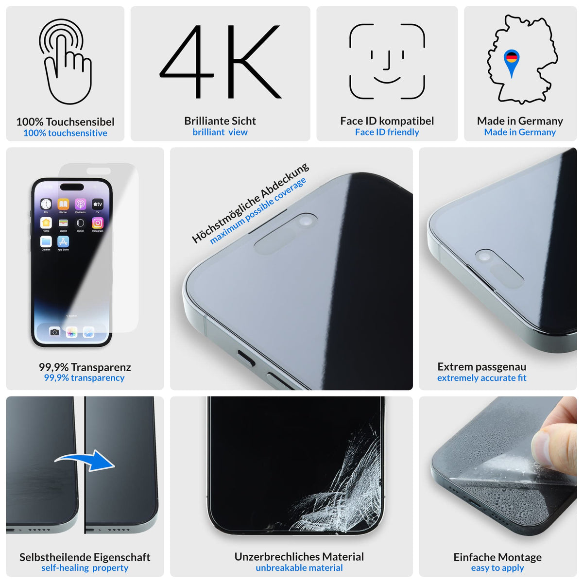 Crystal Advanced Panzerfolie - iPhone 18 Pro – Full Cover Gloss, Detail #fullcover #gloss